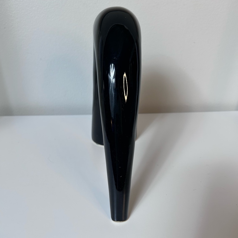 Vintage Toyo MCM Modernist Sculptural Black Ikebana Vase Japanese Style - Picture 8 of 9